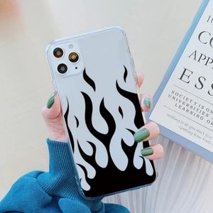 Clear Black Flame Samsung A20/A30 Phone Case